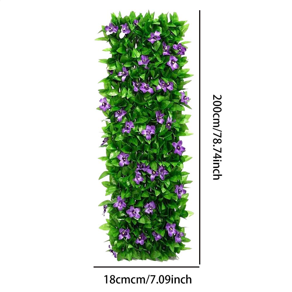 

18x200cm Greenery Panels Artificial Expandable Gardening Supplies with Flower Privacy Fence Screen for Home Hotel Restaurant