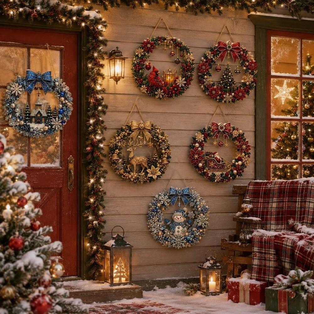 Acrylic Christmas Diamond Painting Kit Unfinished Christmas Tree DIY Diamond Painting Pendant Santa Reindeer Xmas Ornament Kit