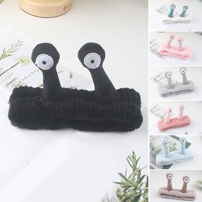 Snail Decor Face Wash Headband Water-Absorbent Spa Headband Plush Fabric High Elastic Makeup Headband