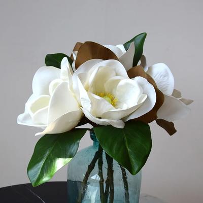 4Pc/lot Large Magnolia Latex Artifical Flowers Wedding Decor Bouquet Orchids Fake Flowers Home Decoration Ornaments Party Floral