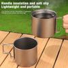 Titanium Camping Mug Cup Portable Tourist Outdoor Tableware Picnic Utensils Cooking Equipment Kitchenware for Hiking Travel