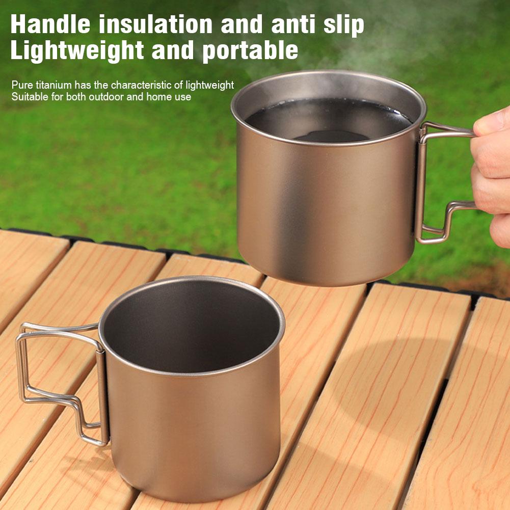Titan Campingbecher Tasse Tragbar Tourist Outdoor Geschirr Picknick Utensilien Kochgeschirr Küchengeschirr zum Wandern Reisen