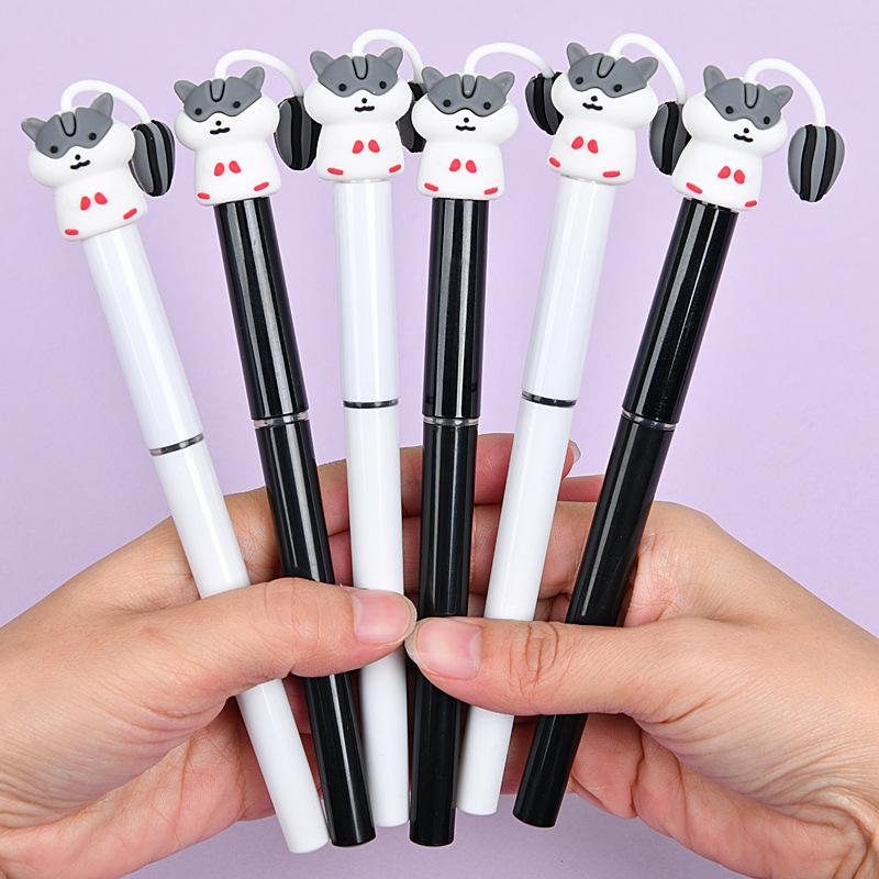 36Pcs Kawaii hamster shape Cartoon Straight Liquid Quick Drying Gel Pen Stationery School Office Supplies Prize Gift Writing Tools Holiday Gift Novelt