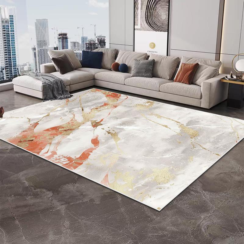 Nordic Art Style Home Decor Large Area Rugs Washable Carpet for Living Room Marble Pattern Bedroom Bedside Soft Mats Alfombra 