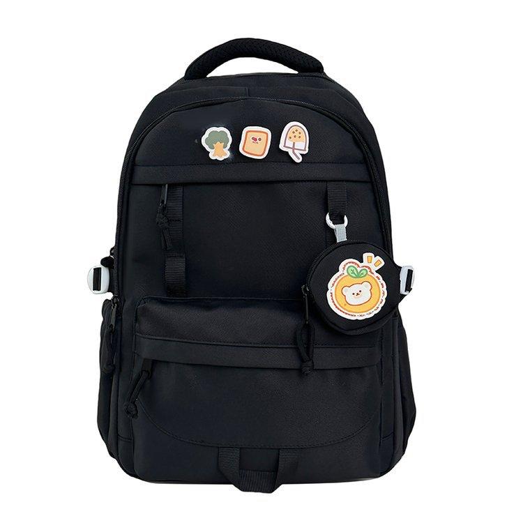 Schoolbag Japanese ins college simple contrasting color backpack female niche design sense junior high school student schoolbag casual backpack
