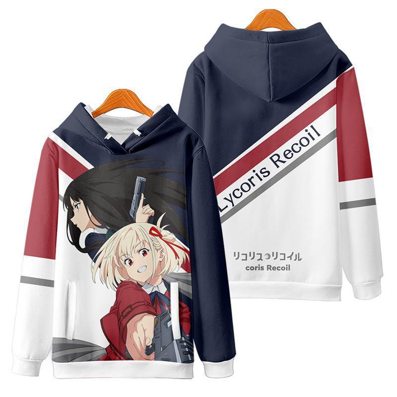 

2024 Lycoris Recoil Косплей Толстовки Толстовки Мужские Женские Простой Стиль 3D Принт Повседневные Пуловеры Спортивные Костюмы Одежда XL