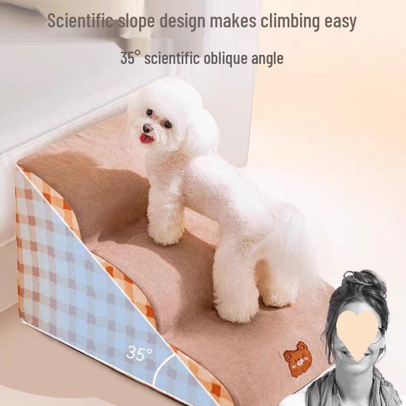 Haustier-Nachttischtreppe: Abnehmbare, waschbare Stufen für kleine Hunde und Katzen