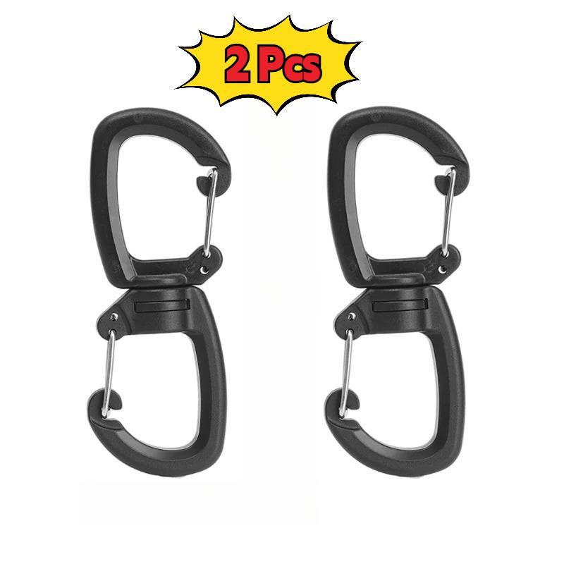 360 Rotating Double Carabiner Outdoor Swivels Clip Portable S Chain Hook Camping Double Hook Backpacks Keychains Carabiner
