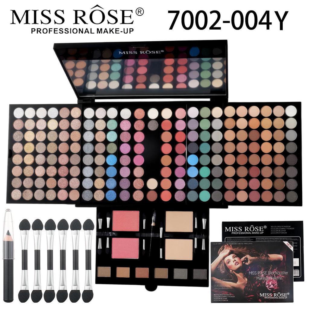 Set Paletă Machiaj MISSROSE: Fard de ochi, Luciu de buze, Ruj, Fard de obraz, Corector, Illuminator și Pudră.