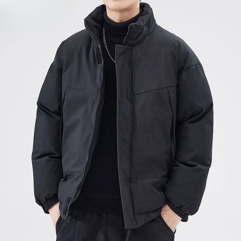 Stand Collar Cotton Coat Men's Winter Thickened Warm Windproof Jacket Men's Trendy Casual Bread Cotton Coat