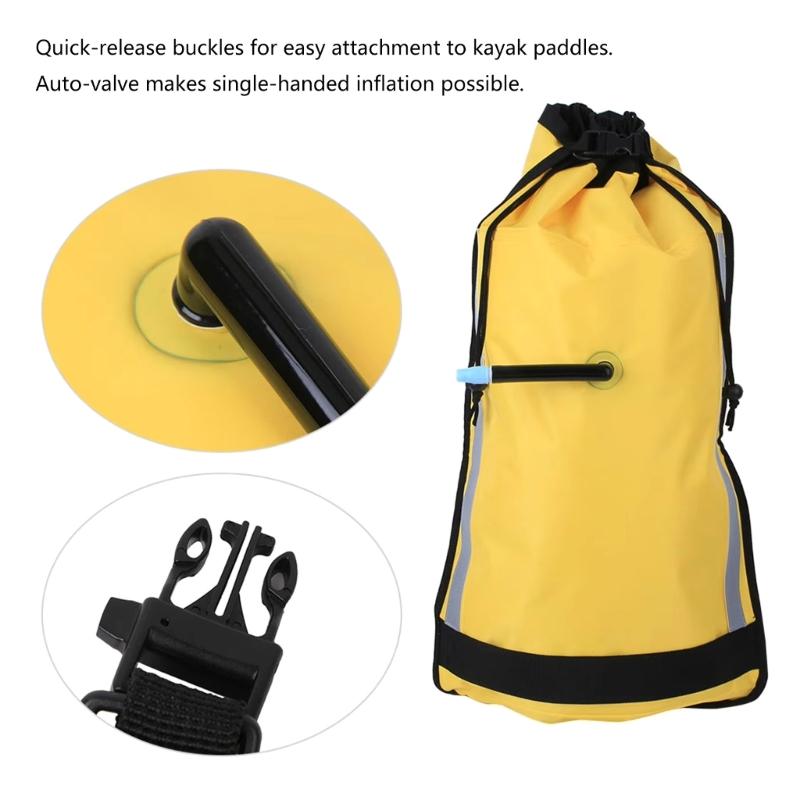 Canoes Inflatable Boats Paddle Float for Kayak Safety Device, Kayak Paddles Float Safety Bag with Quick Releases Buckle