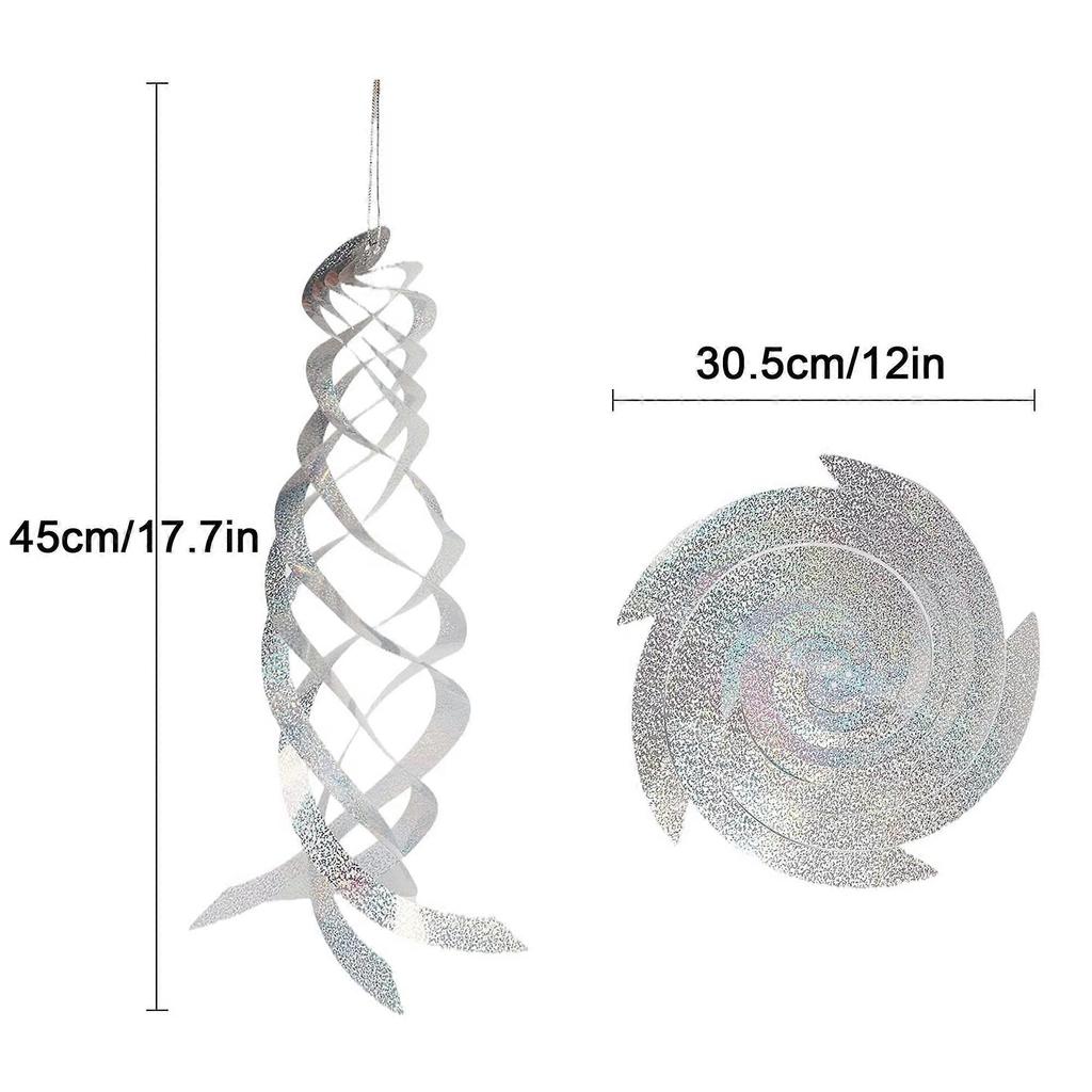 Pack of 6 Reflective Rotator Bird Repellent Spiral Reflectors Hanging Reflective Bird Repellent Device Deterrent Birds