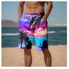 Summer Men's 3D Printed Beach Shorts Fashion Versatile Trend Breathable Casual Vacation Style