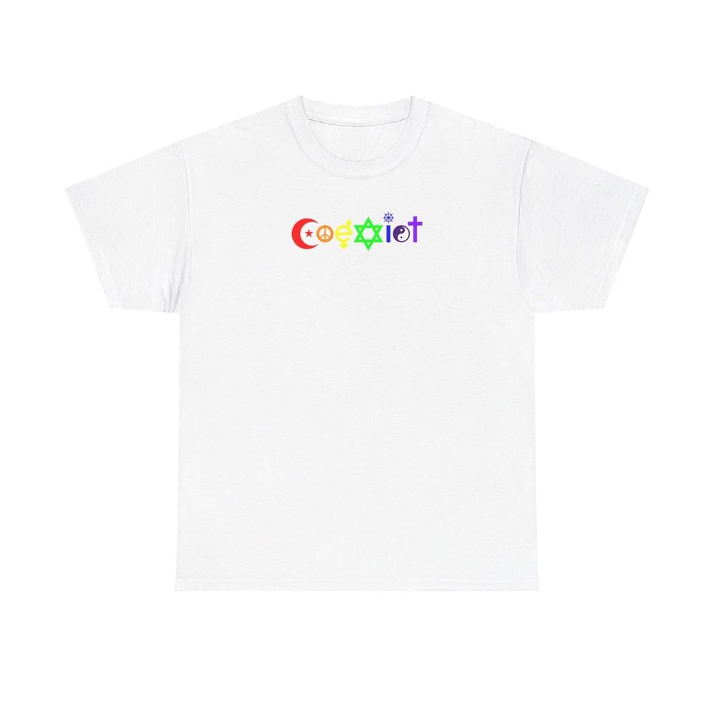 COEXIST Rainbow Unisex Heavy Cotton Tshirt Tops Tee