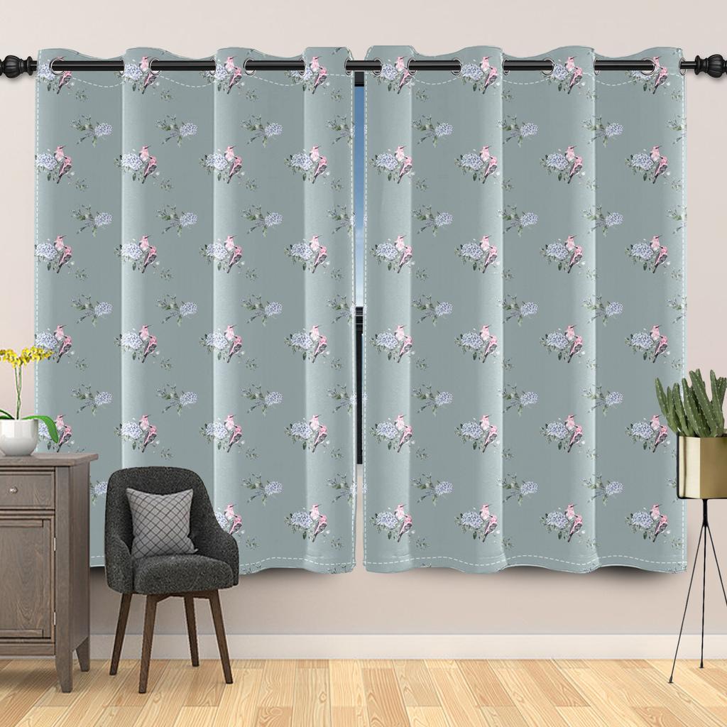Rustic Botanical Wildflower Pattern Curtains Vintage Floral Printed Curtain Living Room Bedroom Decor Window Drapes Light Blocking For Sitting