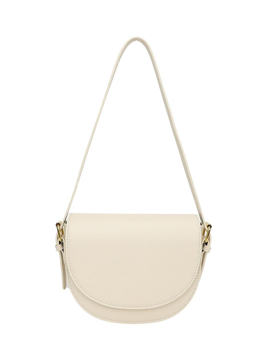 Trendy Pure Color Saddle Bag With Multiple Compartments For Women