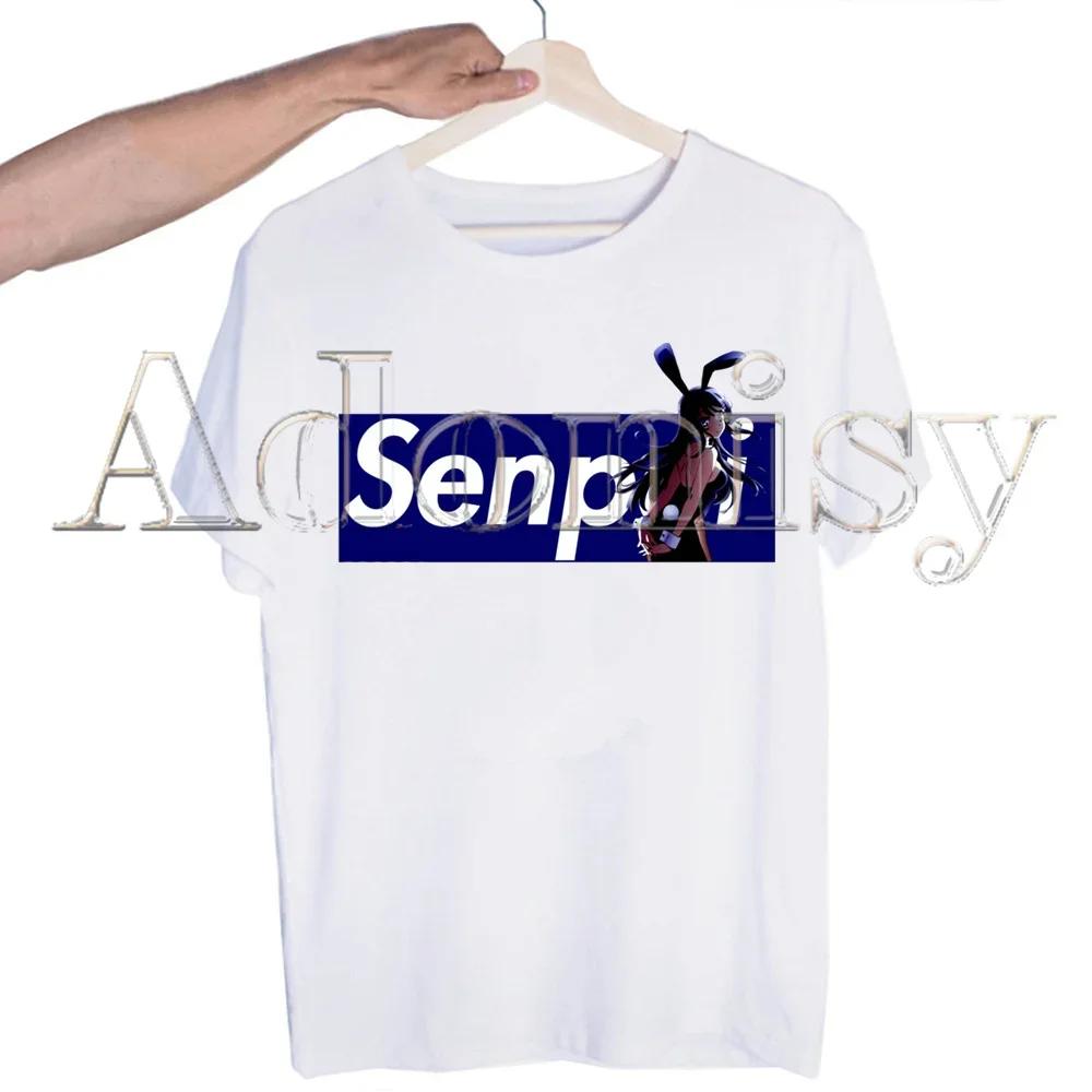 Bunny Girl Senpai Sakurajima Mai Printed T Shirt  Unisex Retro Washed Tops Tees Harajuku Tshirt Streetwear Hip Hop Male T-shirts Shirt