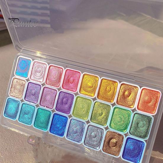 20/24 Colors Watercolor Paint Set Seamless Blending High Transparency Fine Pigment Distribution Natural Gum Portable Palette