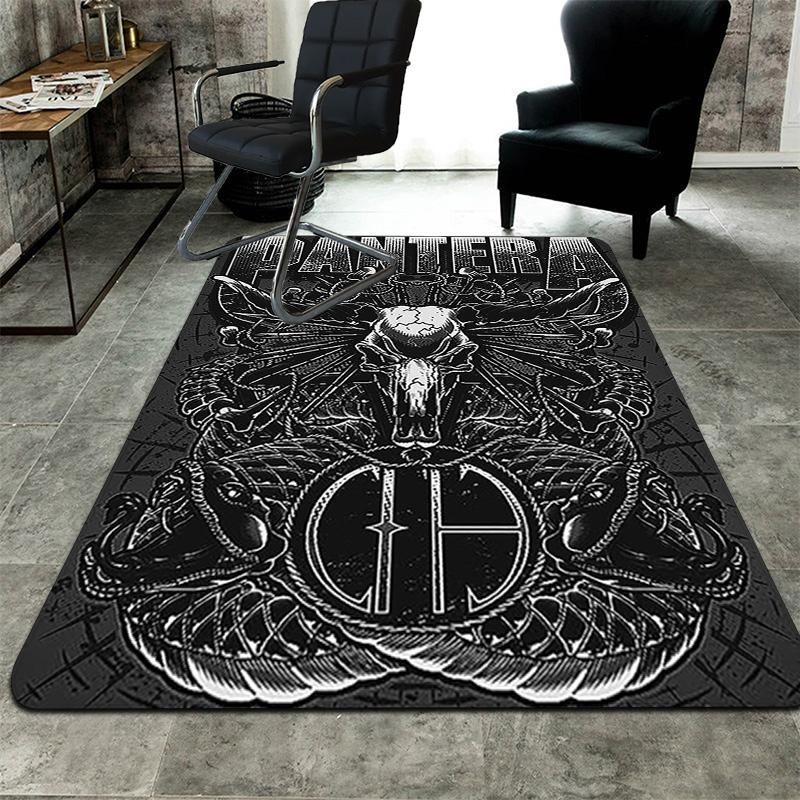 Pantera Band Theme Digital Print Rug Floor Mat for Living Room or Bedroom Soft and Comfortable Carpet a Gift for Birthday and Holiday.