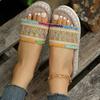 Ladies' Wedge Heel Sandals, Thick-soled Shoes Made of Woven Hemp Rope, and Comfortable Sponge Slippers