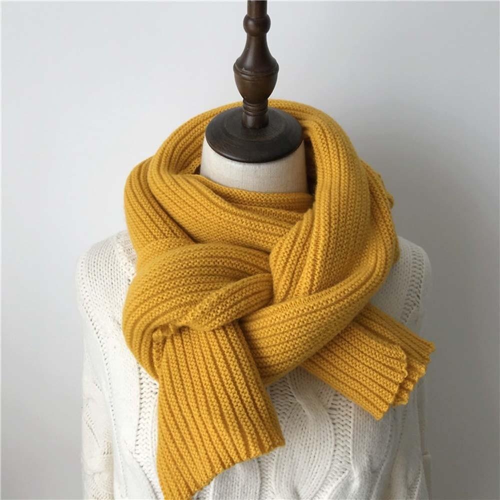 Spandex Knitting Wool Scarf Acrylic Fibers Winter Warmer Scarf Long Thickened Neckscarf  Women