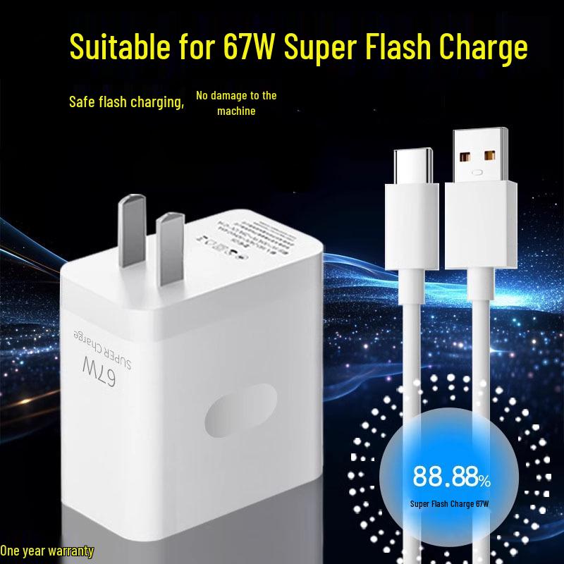 67W Charging Cable & Plug for OPPO Reno11, Reno9 Pro, A1 Pro, A2, K10