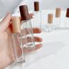 5/10/20/30ml Portable Glass Spray Bottle Beech Lid Perfume Bottle Walnut Cover Empty Bottle Sample Vial Cosmetic Container