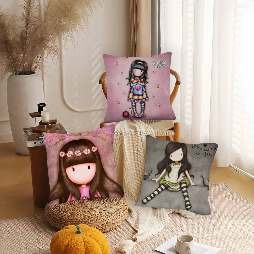 1Pc Girl Kid Santoro Gorjuss Pillow Case Fashion Square Pillowcase Bedroom Sofa Room Ins Decoration Leisure