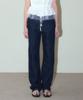 Hauseuobeupondeu Parted Structure Denim Jeans (Indigo)