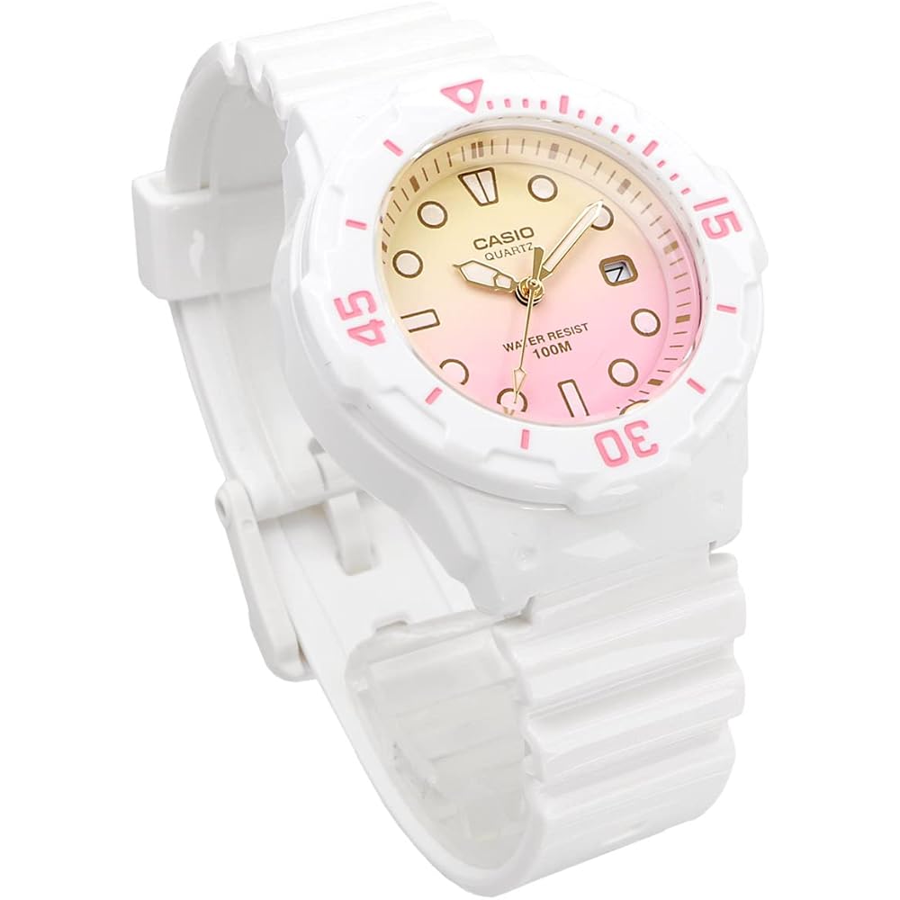 Casio LRW-200H-4E2V Analog Watch Gloss White Pastel Pink Gradient Women's Kids International Model