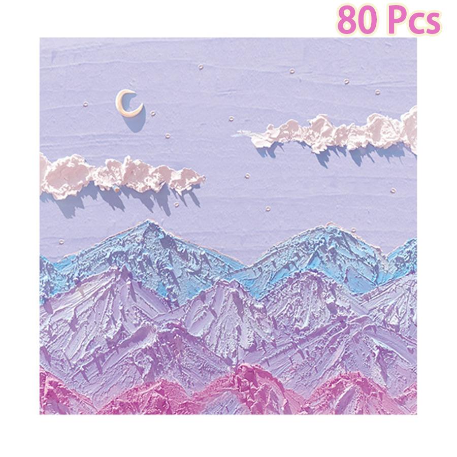 80pcs Oil Painting Scenery Convenience Sticker Salt simple Japanese high-value cute stickers school supplies office stationery