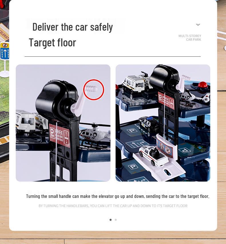Kids' Multi-Level Alloy Car Parking Adventure Puzzle Playset