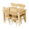 5Pcs Dining Table Chair Model 1:12 Dollhouse Miniature Wooden Furniture Toy Set