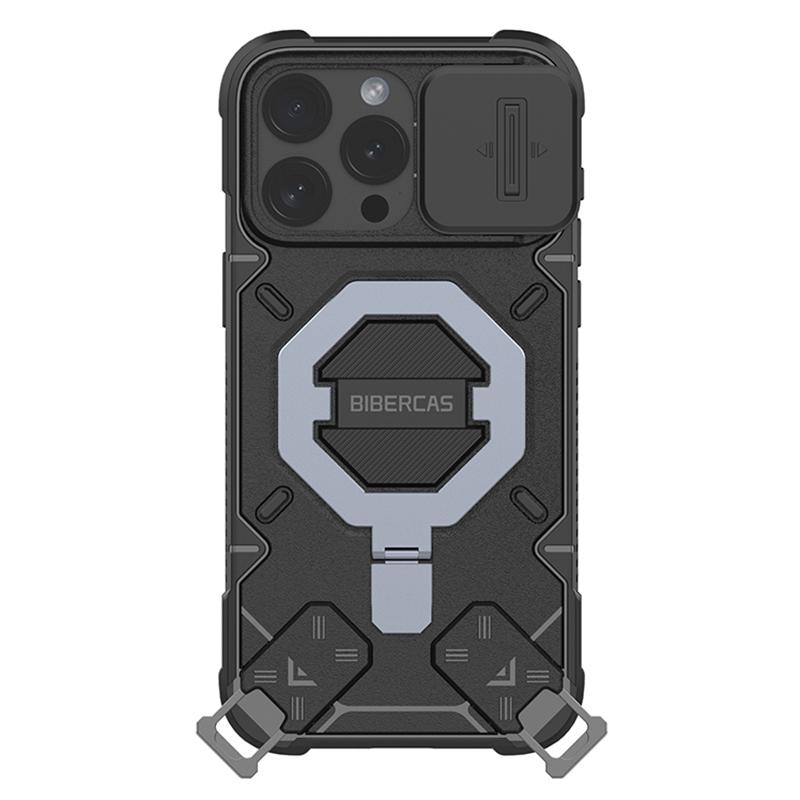 

For iPhone 15 Pro PC+TPU Phone Case Anti-Scratch Outdoor Drop-Proof Cover Compatible with MagSafe Black