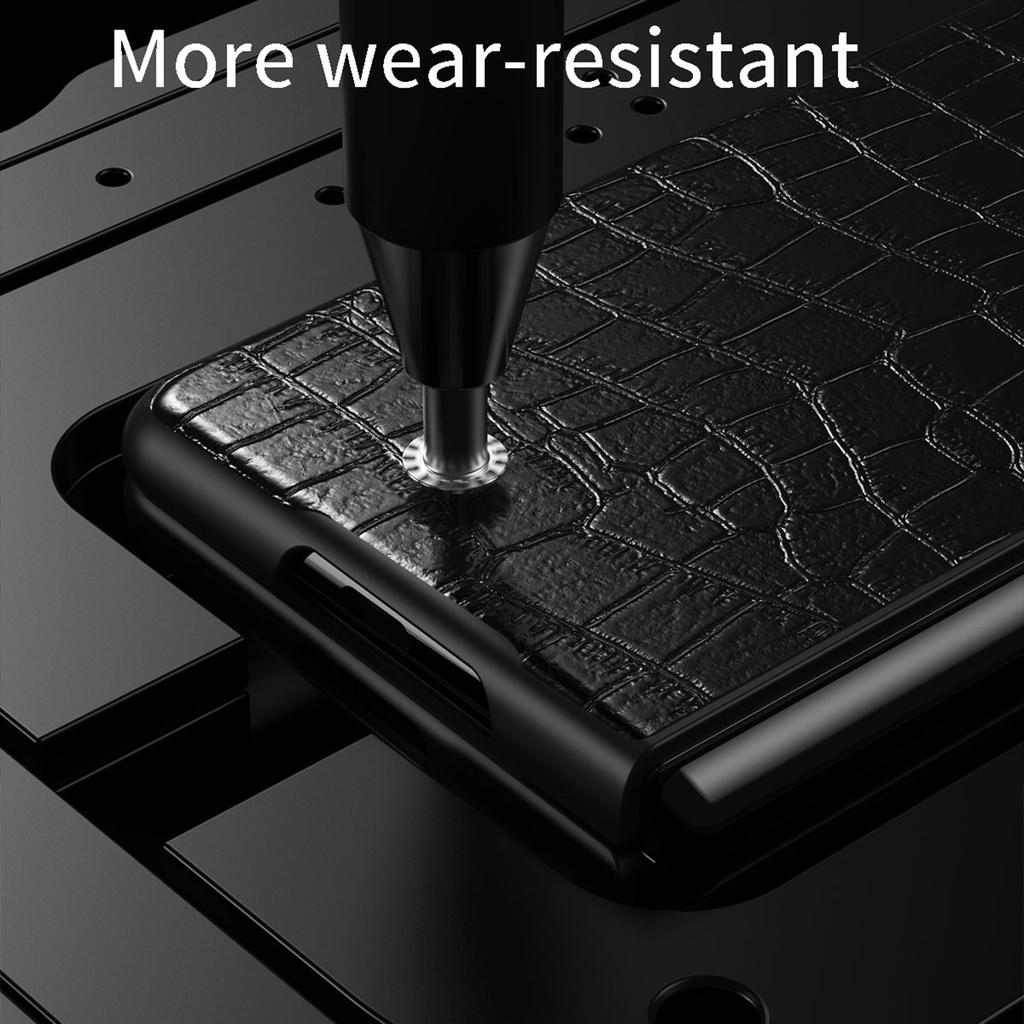 For Samsung Galaxy Z Fold5 5G Crocodile Texture Folding Phone Case PU Leather Coated PC Cover
