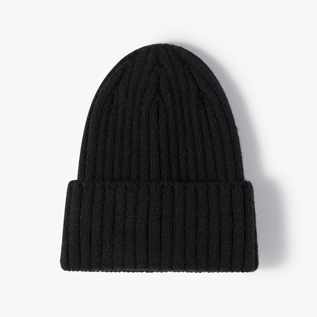 Winter Rough Wool Embroidered Knitted Hat, New Thickened Solid Warm Ear Protection High Top Cold Hat