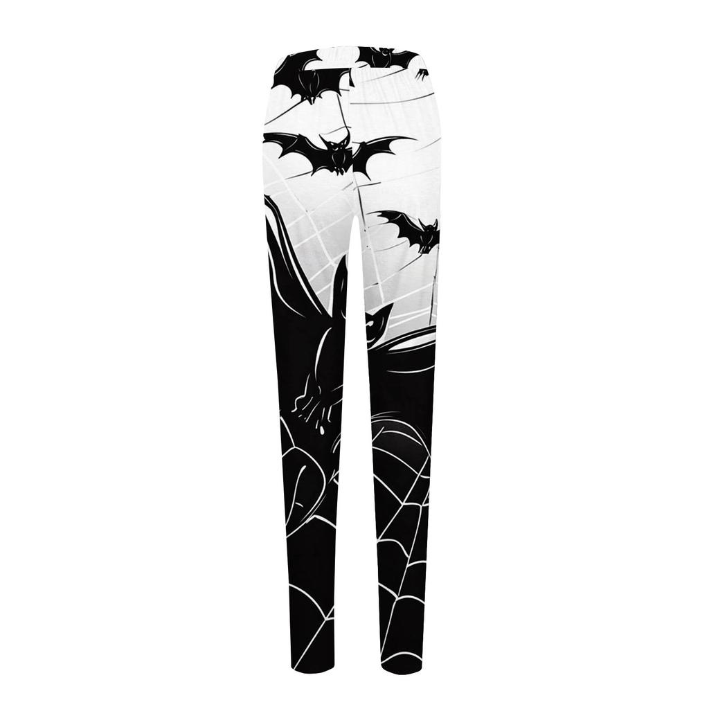 Women's Pants Halloween Printed Stretchy Soft Bottoms Casual Home Sleeping Pants