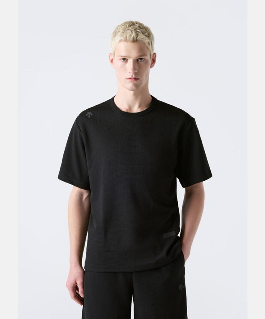 DESCENTE Men'S Dry Waffle Comfort Fit Short Sleeve T-Shirt Black Sr311Uts72