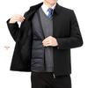 Men's Winter Cotton Jacket with Detachable Collar - Warm, Business Style for Middle-Aged & Older Men
