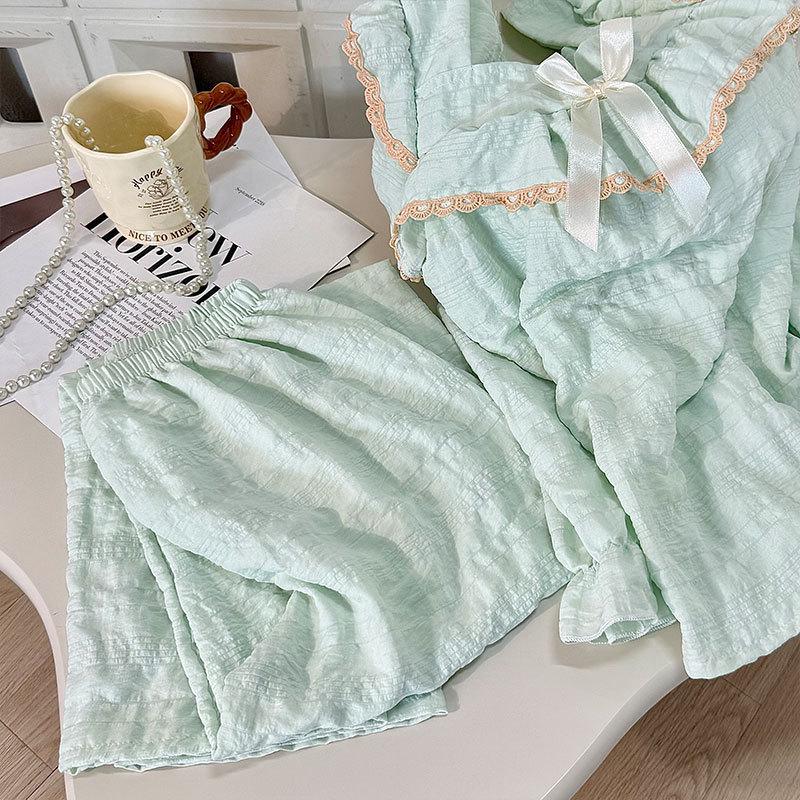 Damen Süße Wolkenbaumwolle Pyjama Set - Langarm & Hose für Frühling und Herbst