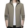Stylish Men's 2024 Spring Hooded Jacket: Versatile Business Casual Coat In Solid Colors