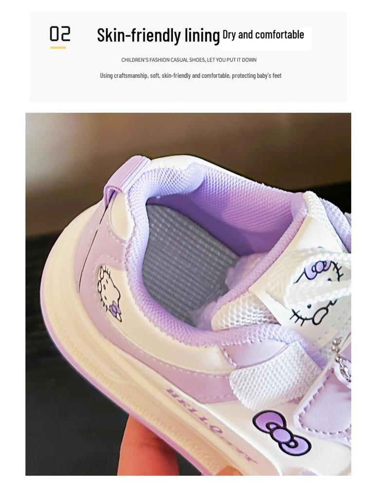 Stylische lässige Skate-Schuhe für Mädchen mit Katzenmotiv für Frühling 2026 - Perfekt für Grund- und Mittelschüler