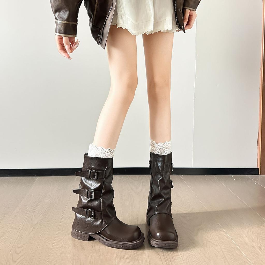 Not retro, good-looking Martin boots, beautiful knight boots, tired trousers, wear Radjiu, the inner height of the boots increases