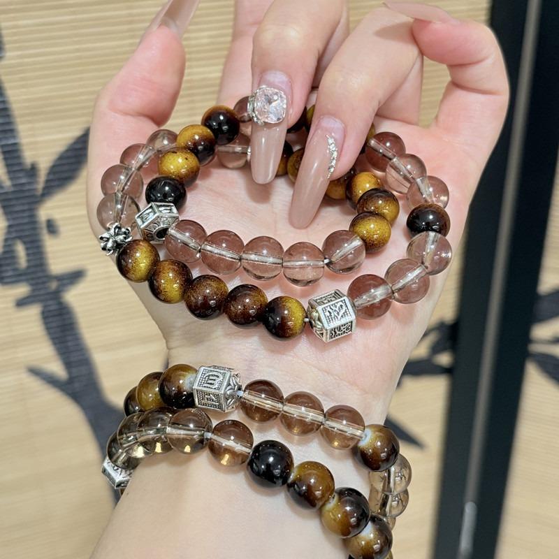 Cai Tiger Eye Stacked Wearing White High-end Bracelet Niche Design for Girlfriend's Valentine's Day