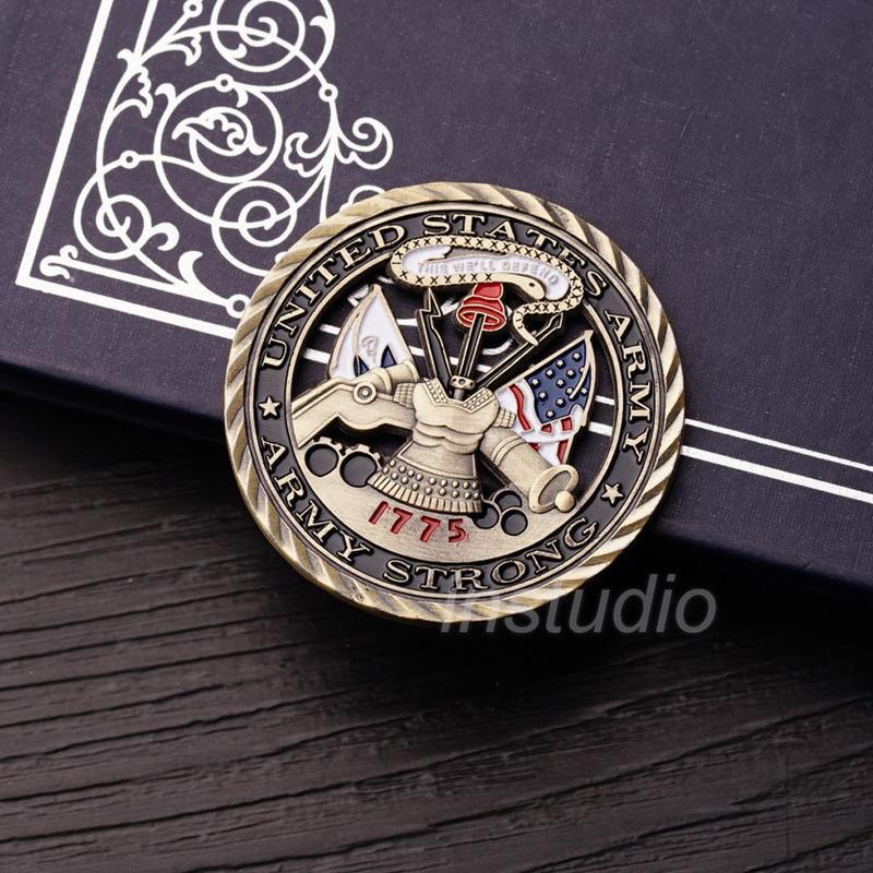 Amerikanische Challenge Coins, Gedenkmedaillen, kreative Dekorationen, ausgesägte Designs, Münzen, Militärmedaillen, bemalte Handarbeiten, Sammlerstücke