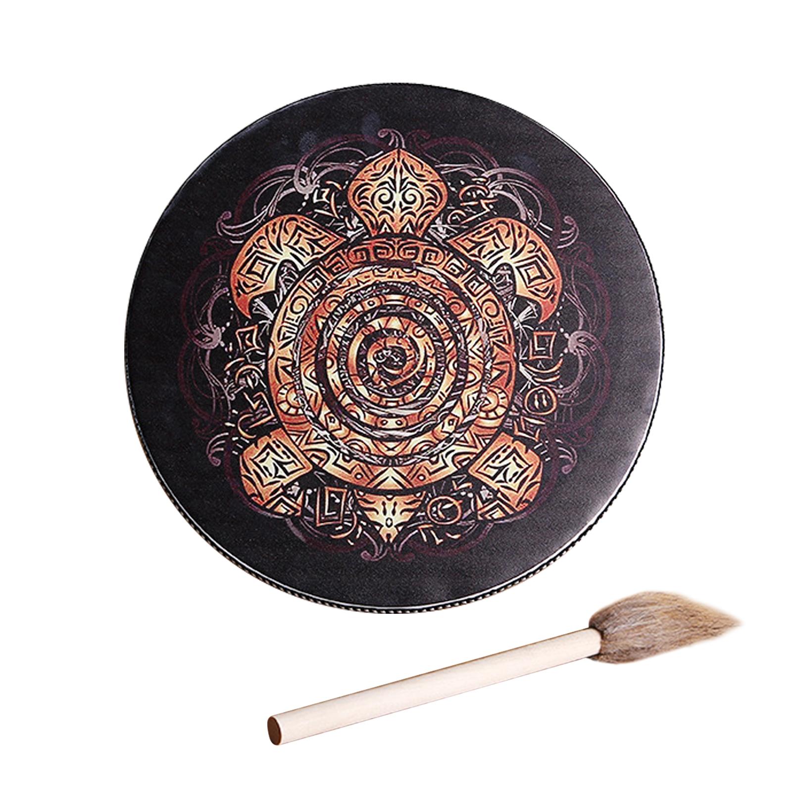 

Handmade Siberian Shamanic Drums Spirit Music Drums with Drumstick Bass Drum for Music Healing Reflection and Meditation