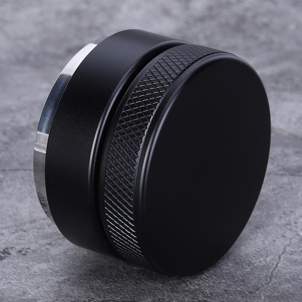 Height Adjustable Stainless Steel Coffee Tamper Distributor Tamping Tool for Home Office58mm Black Flat Bottom