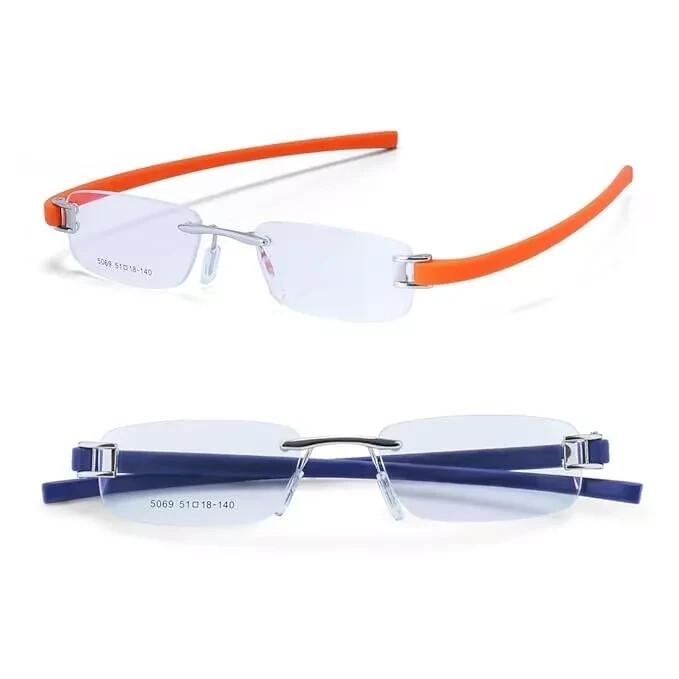 

RSINC Combo Rimless Frame eyeglasses for unisex Silver Orange-Silver Blue Tag A1 JL156426867179