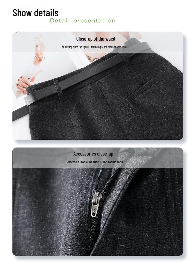 Women's Spring 2025 Casual A-line Suit Shorts - Loose, Wide-Leg, Four-Point Style