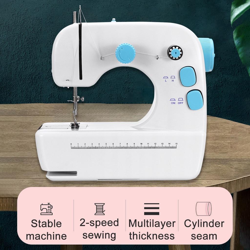 Mini Portable Sewing Machine Electric Household Crafting Mending Overlock with Presser Foot Pedal/Switch Control New